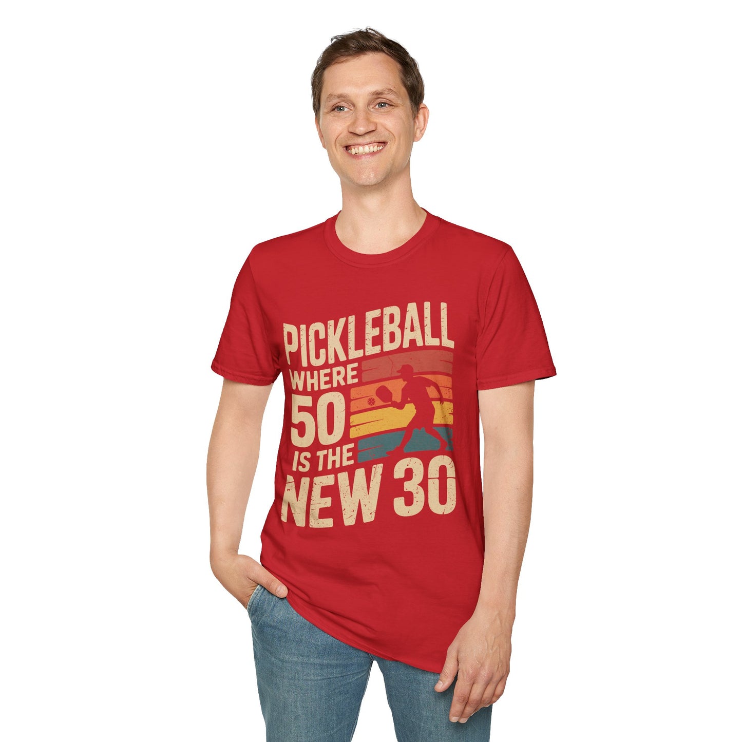 Pickleball where 50 is the new 30 - Funny Senior Player Tee