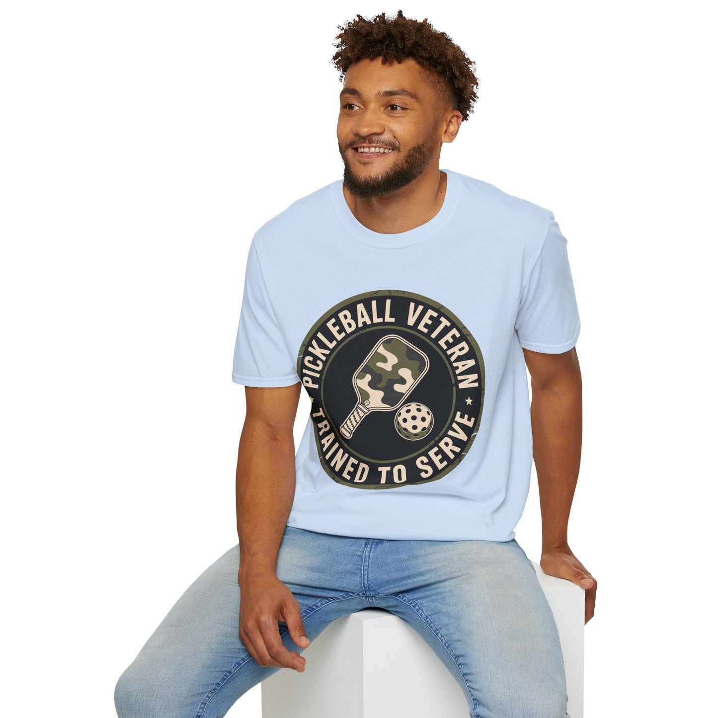 Pickleball Veteran Trained to Serve - Funny T-Shirt for Players