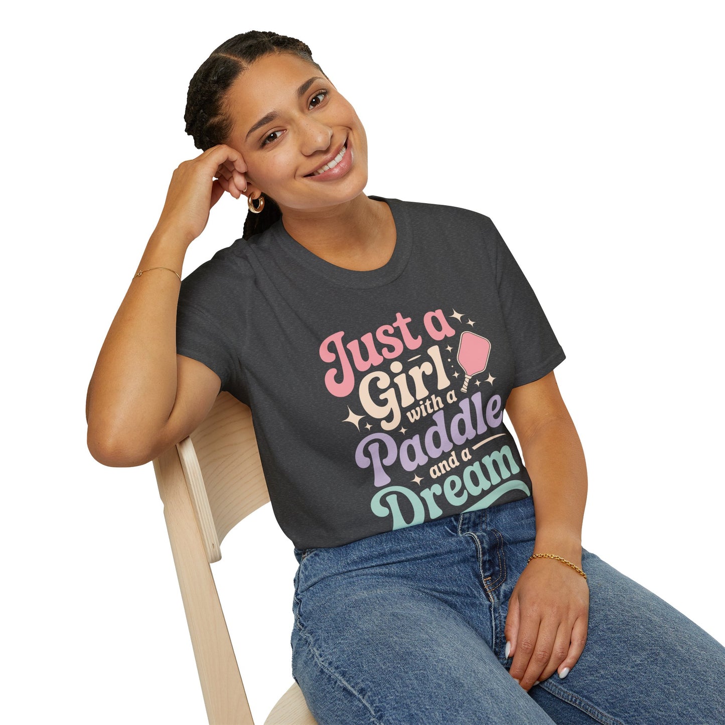 Just a Girl with a Paddle and a Dream - Pickleball T-Shirt