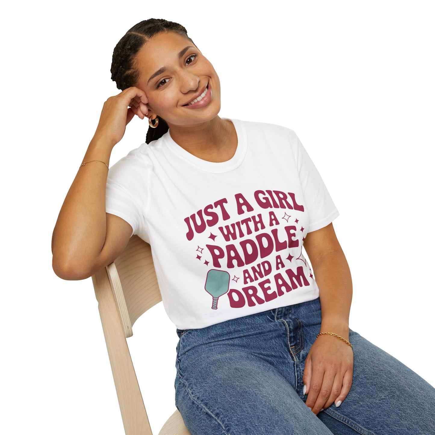 Just a Girl with a Paddle and a Dream - Pickleball T-Shirt
