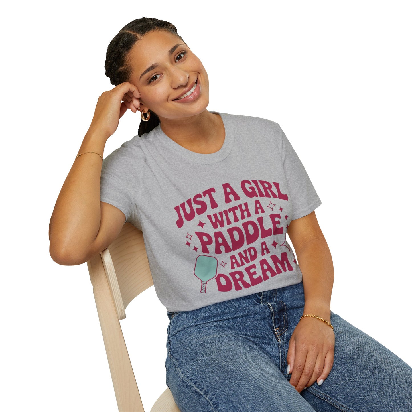 Just a Girl with a Paddle and a Dream - Pickleball T-Shirt