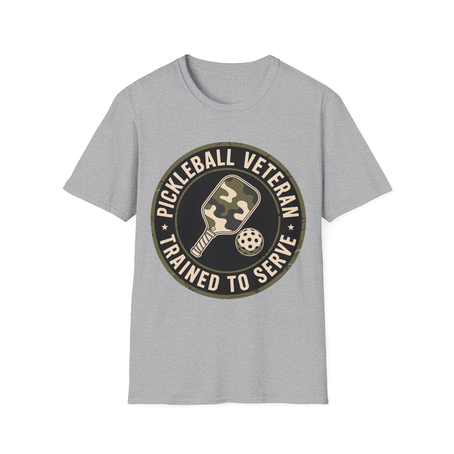 Pickleball Veteran Trained to Serve - Funny T-Shirt for Players