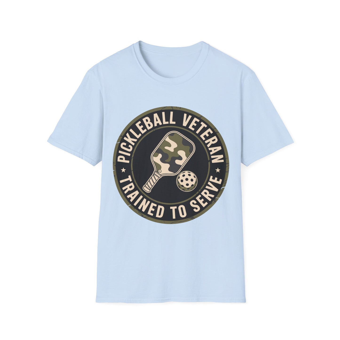 Pickleball Veteran Trained to Serve - Funny T-Shirt for Players