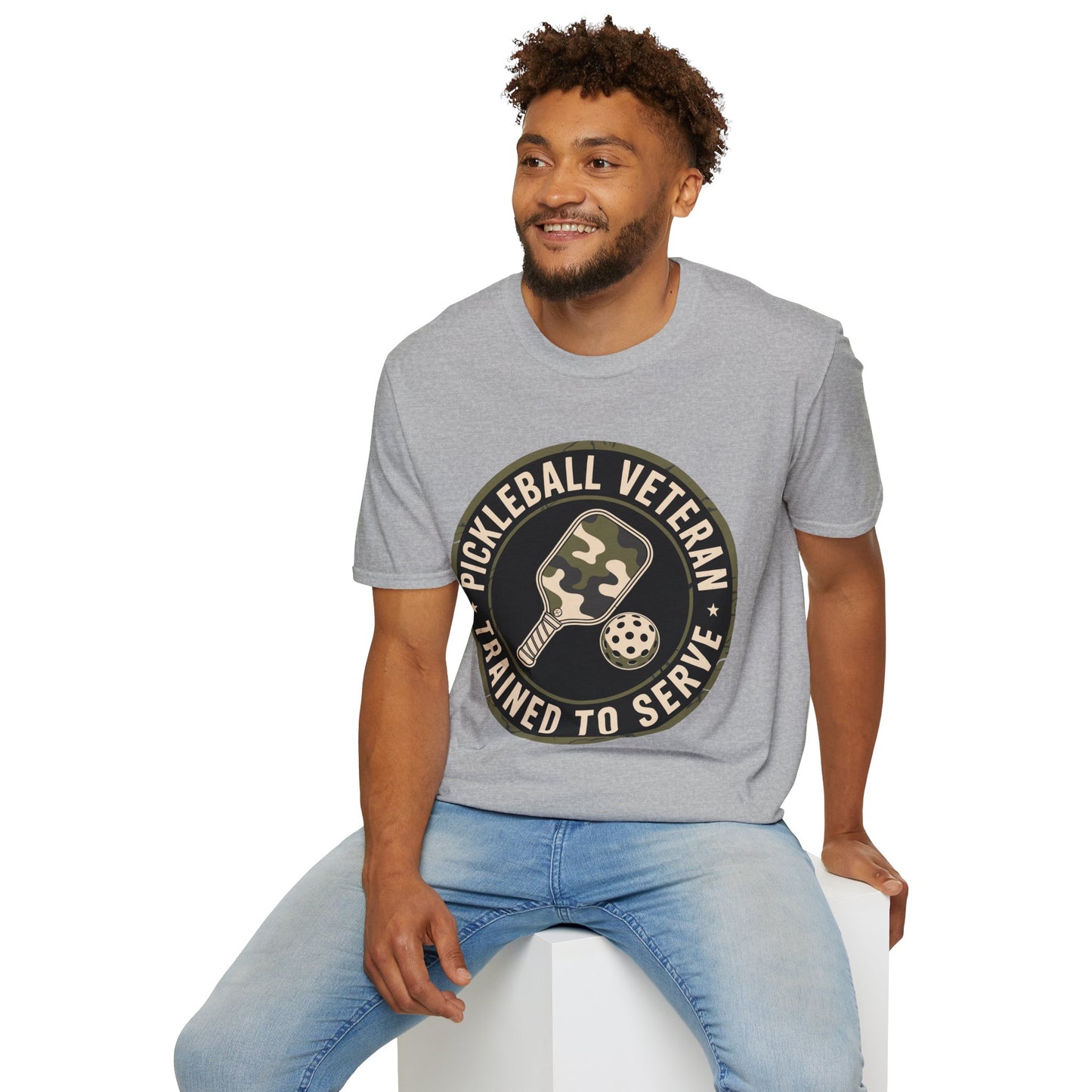 Pickleball Veteran Trained to Serve - Funny T-Shirt for Players