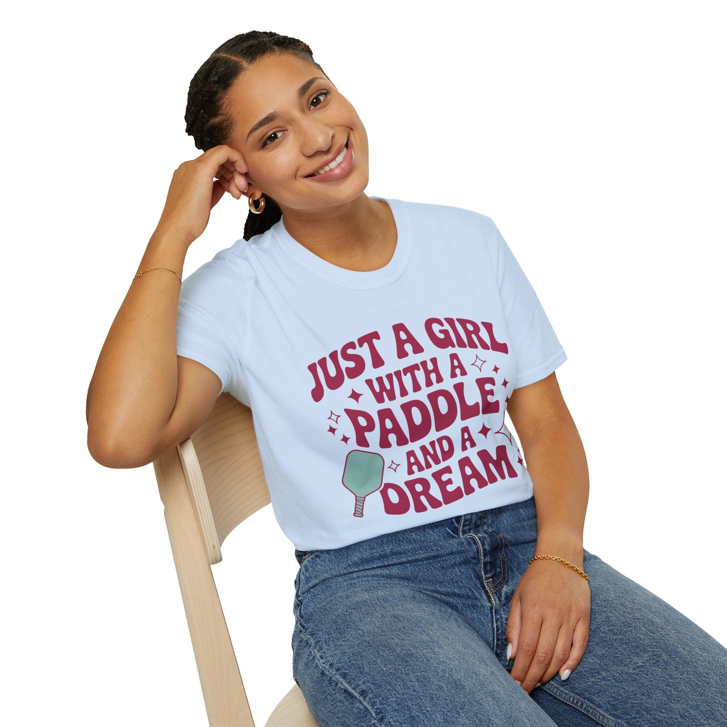 Just a Girl with a Paddle and a Dream - Pickleball T-Shirt