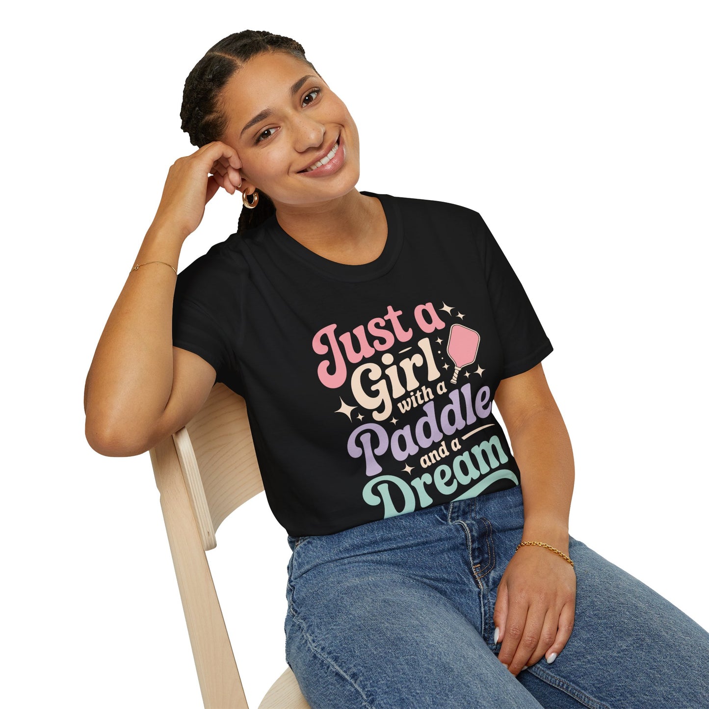 Just a Girl with a Paddle and a Dream - Pickleball T-Shirt