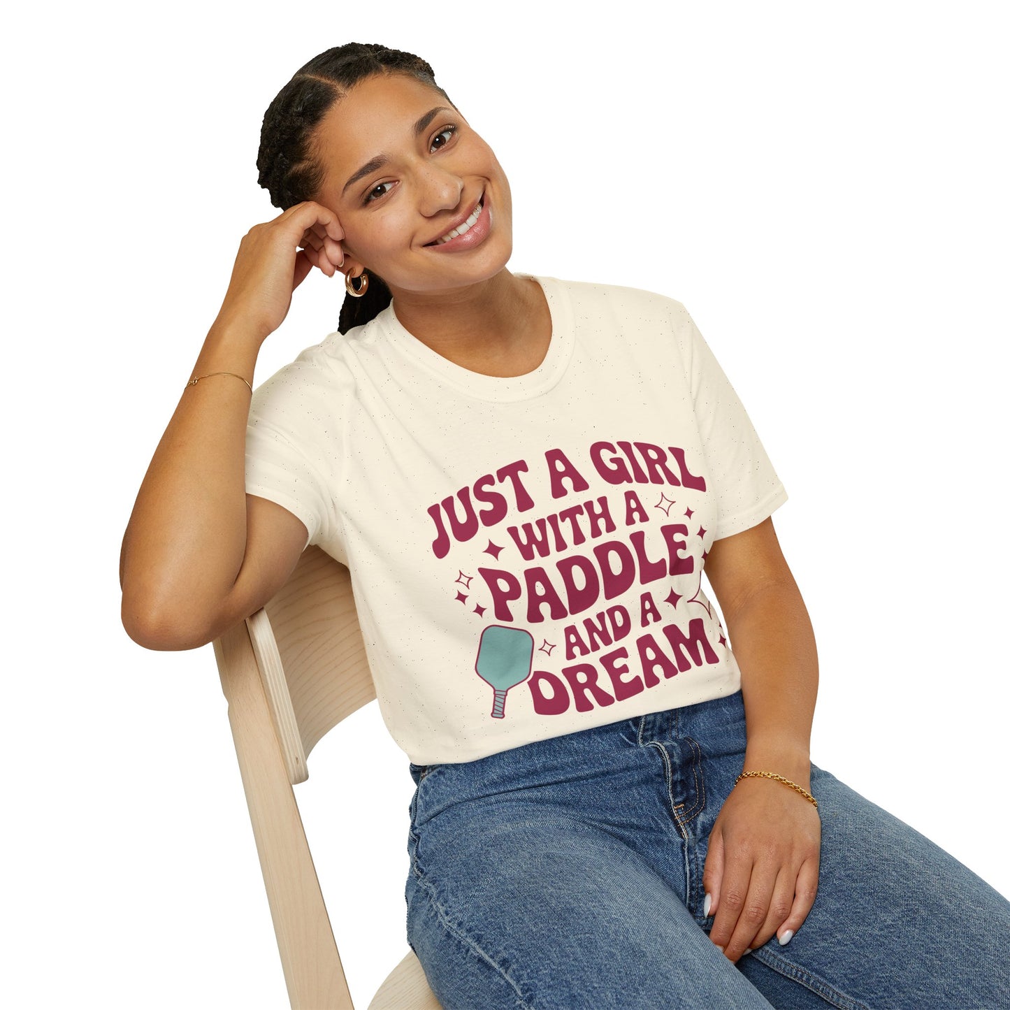 Just a Girl with a Paddle and a Dream - Pickleball T-Shirt