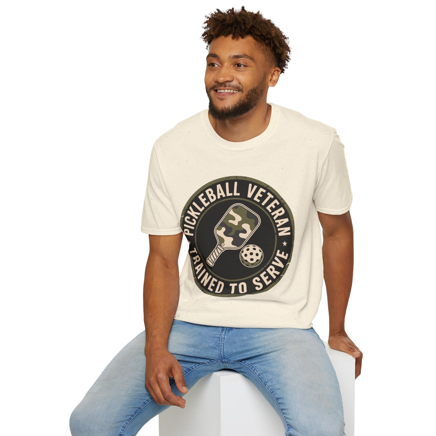Pickleball Veteran Trained to Serve - Funny T-Shirt for Players