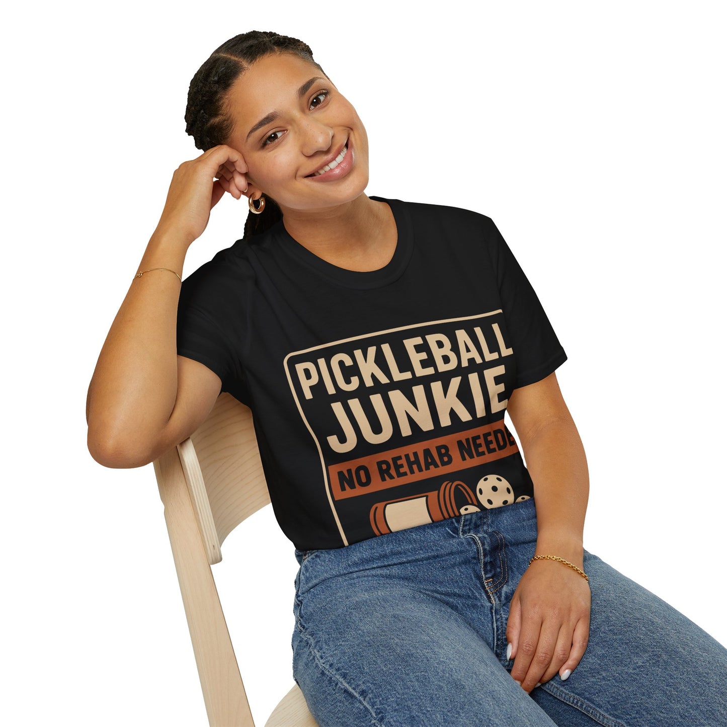 Pickleball Junkie No Rehab Needed - Funny T-Shirt