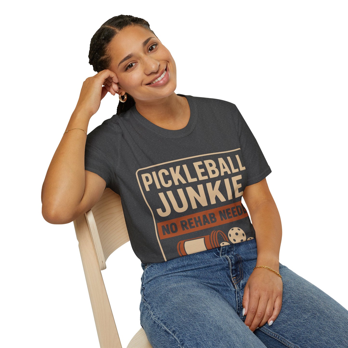 Pickleball Junkie No Rehab Needed - Funny T-Shirt