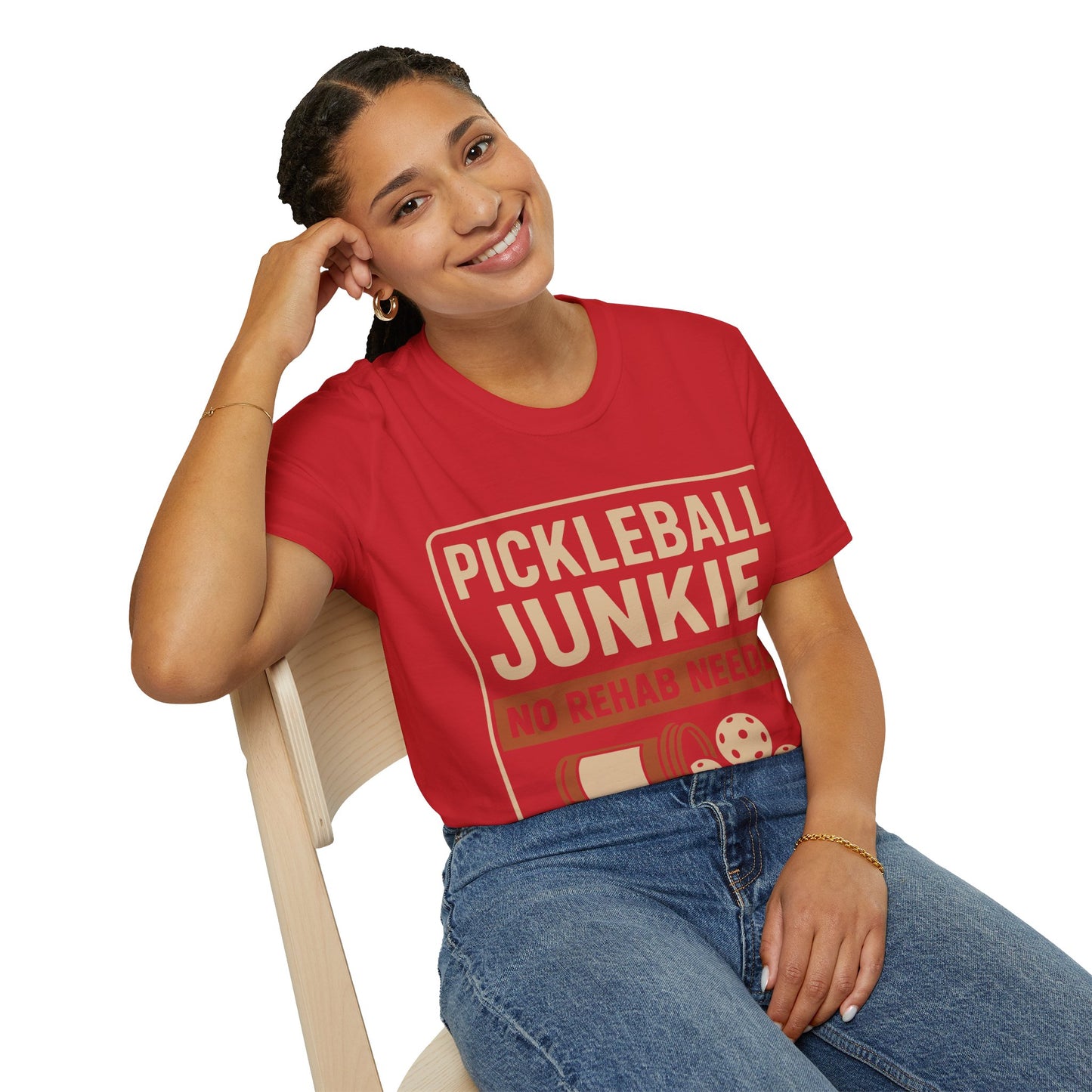 Pickleball Junkie No Rehab Needed - Funny T-Shirt