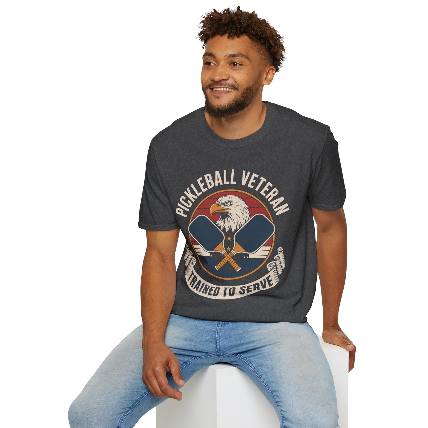 Pickleball Veteran Trained to Serve - Funny T-Shirt for Players