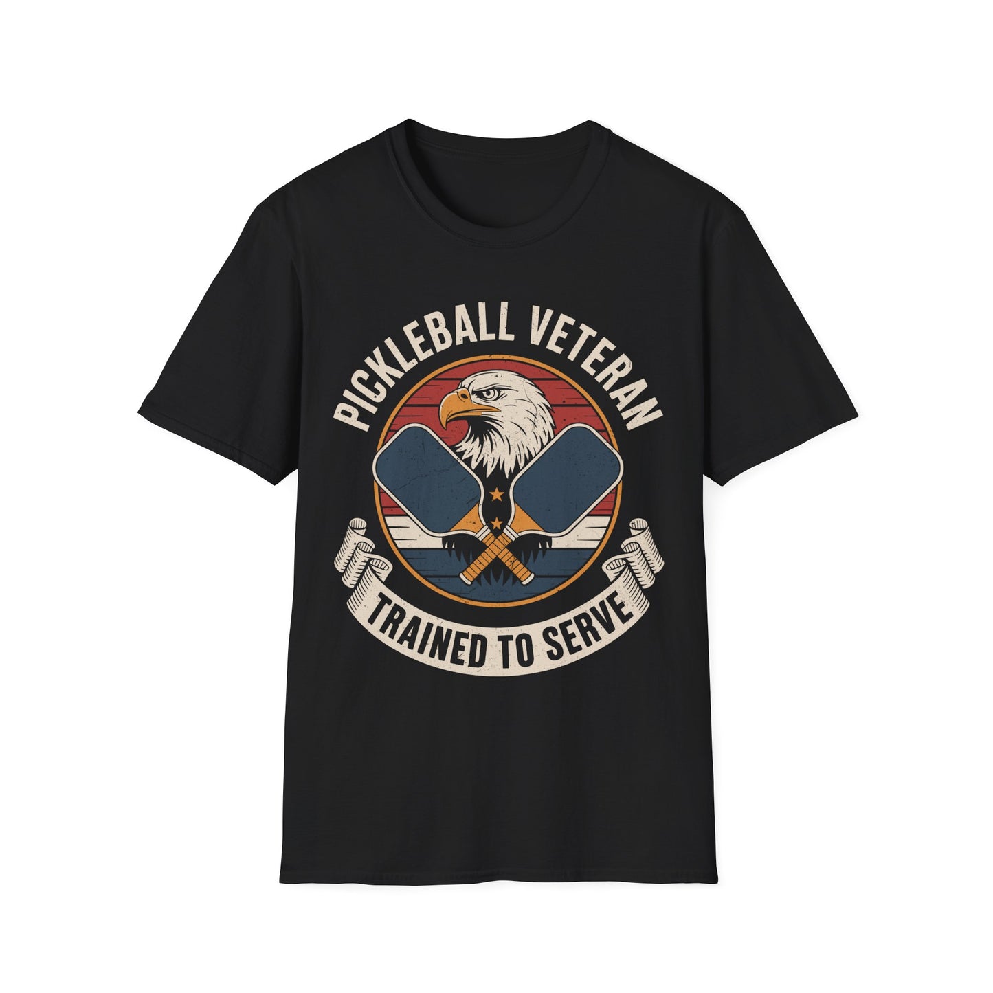 Pickleball Veteran Trained to Serve - Funny T-Shirt for Players