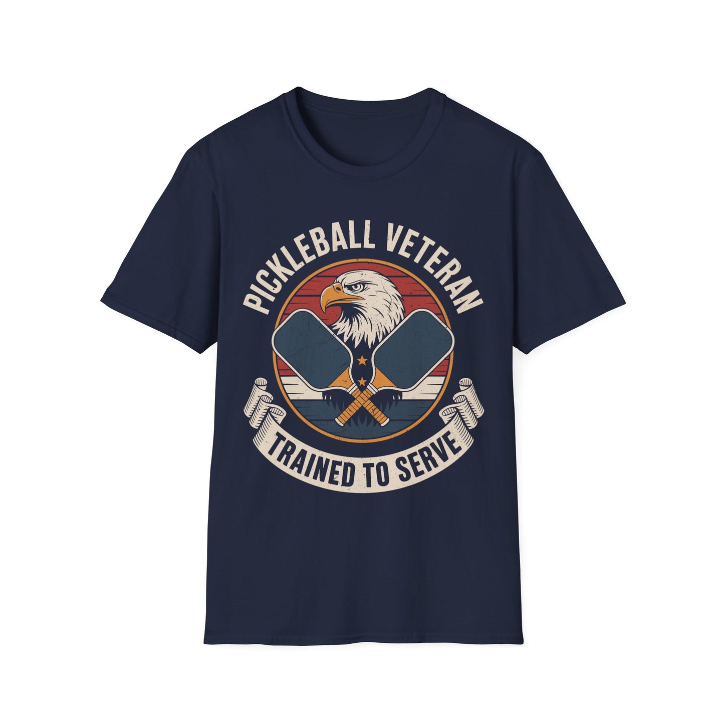 Pickleball Veteran Trained to Serve - Funny T-Shirt for Players