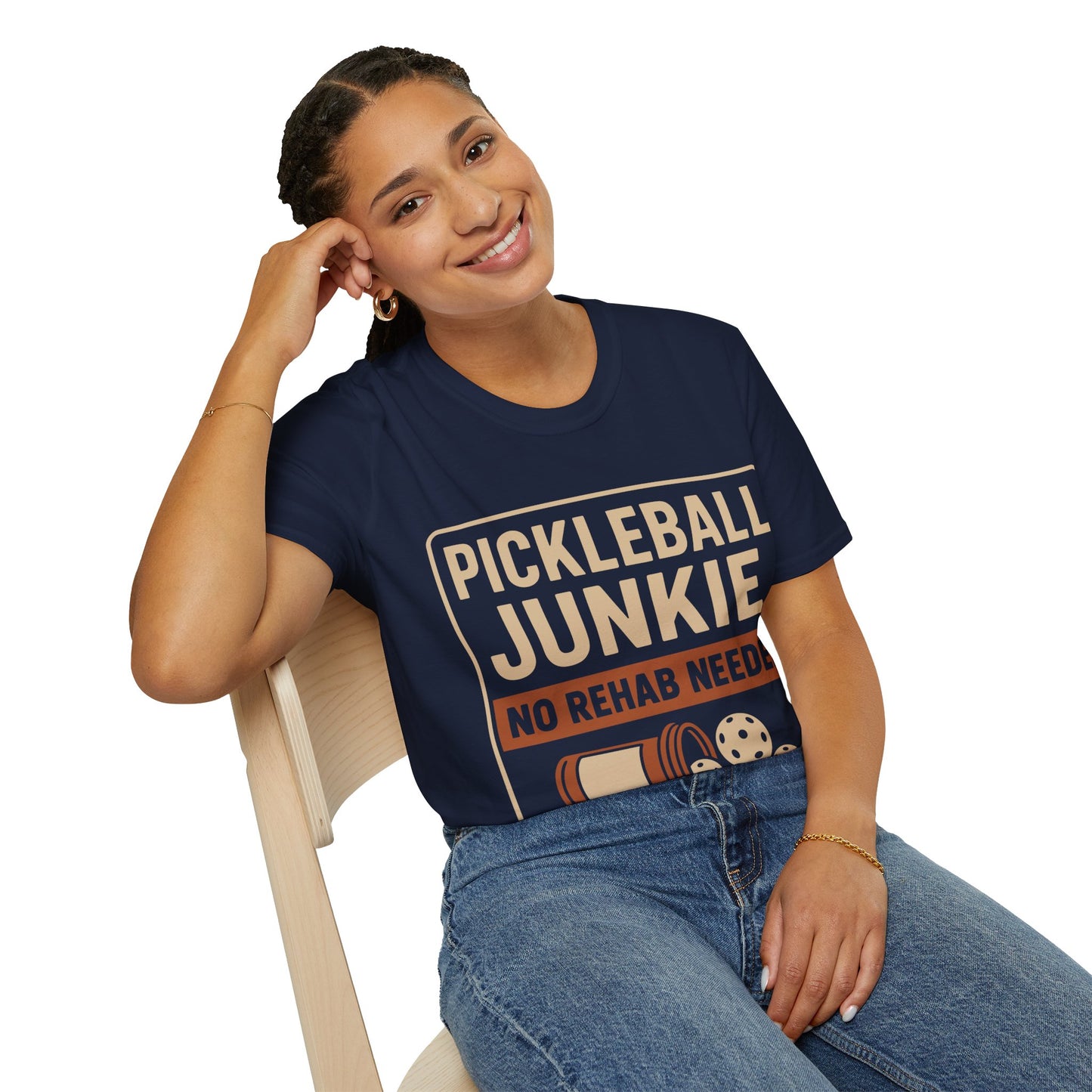 Pickleball Junkie No Rehab Needed - Funny T-Shirt