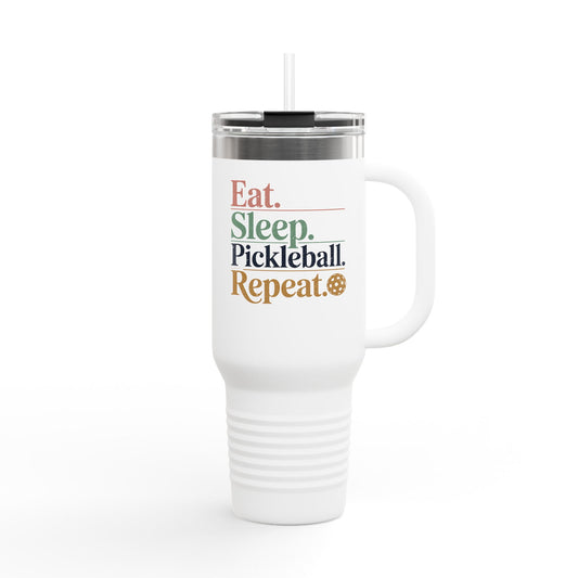 Eat Sleep Pickleball Repeat Insulated Travel Mug, 40oz